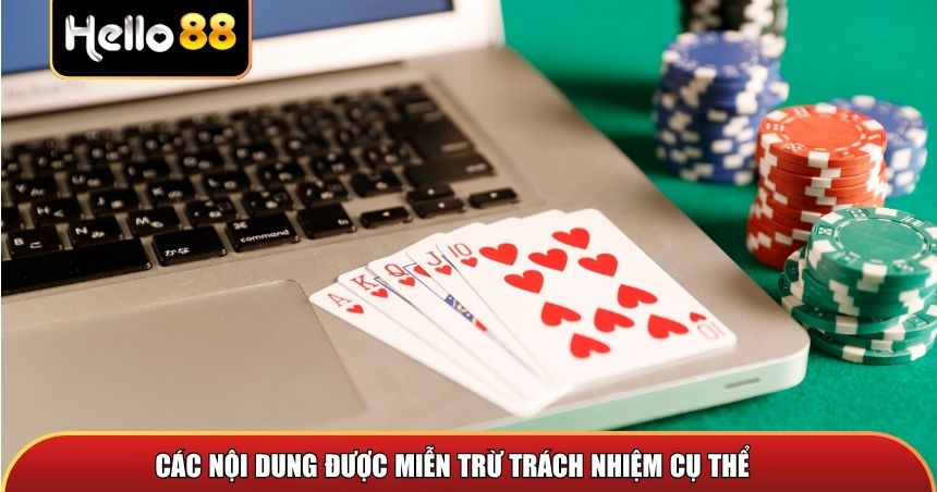 Các nội dung được miễn trừ trách nhiệm cụ thể